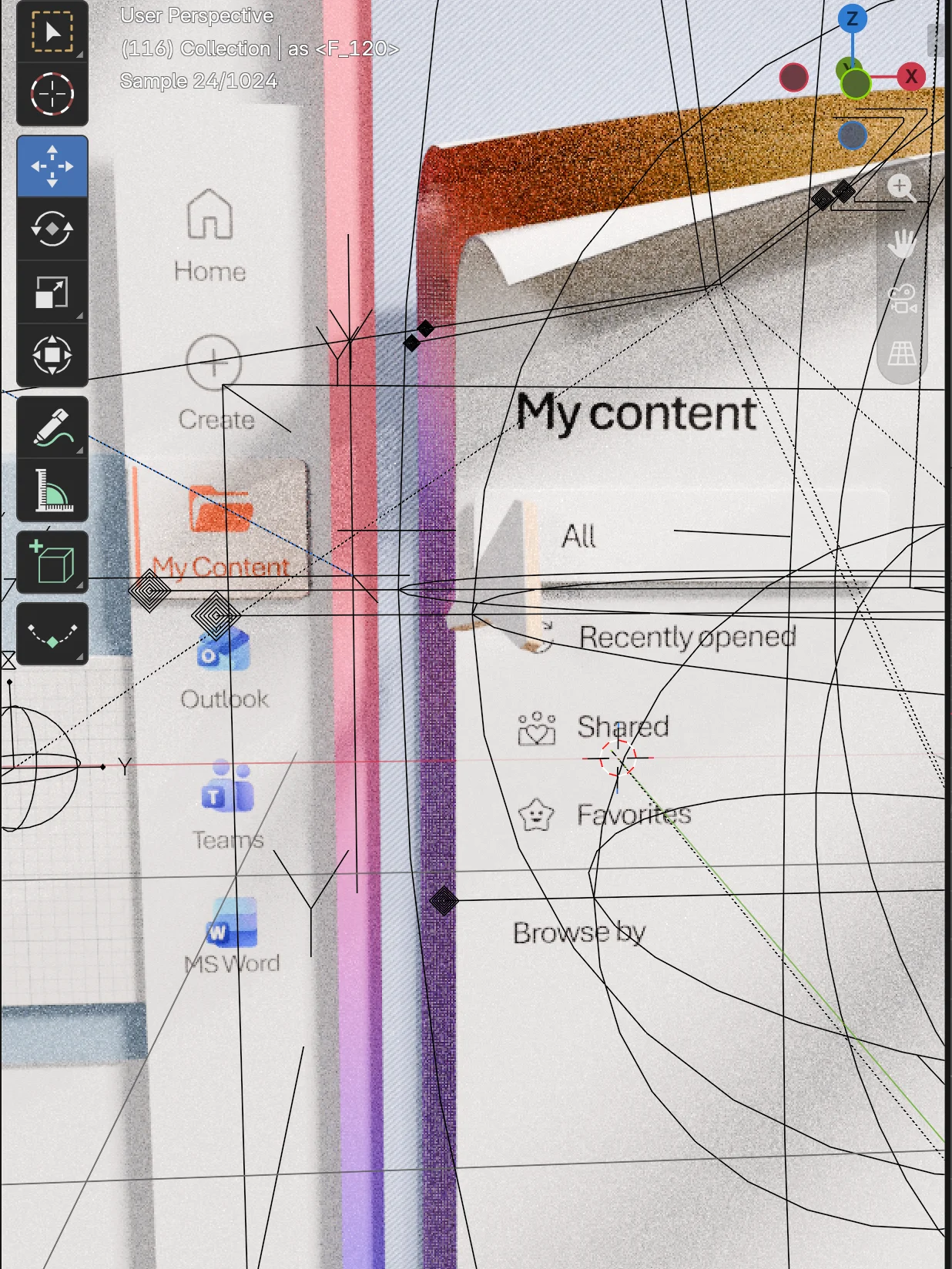 Microsoft Style Side Navigation – .blend [Project File] product image (4)