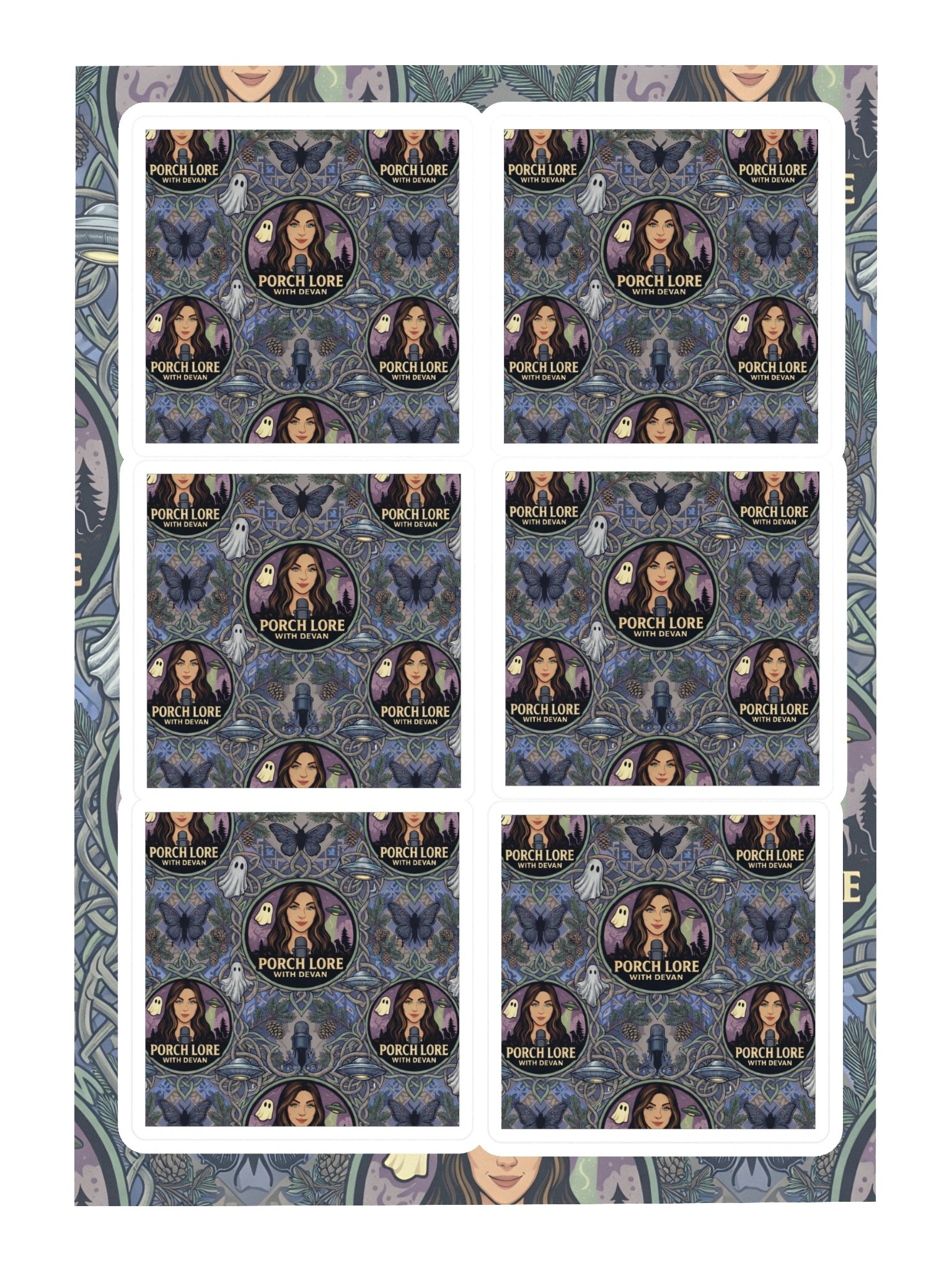Copy of PORCH LORE DEVAN PERIWINKLE MOTH STICKER SHEET product image (3)