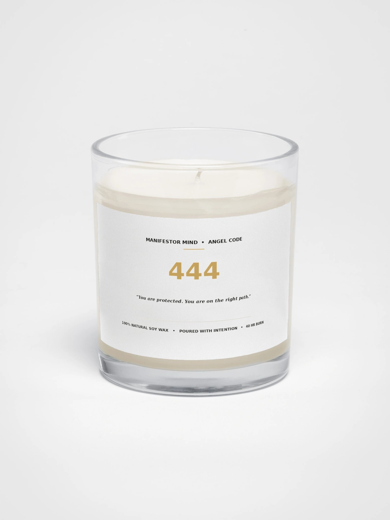 444 Protection Candle - Unscented Manifestation Soy Wax Angel Number product image (1)