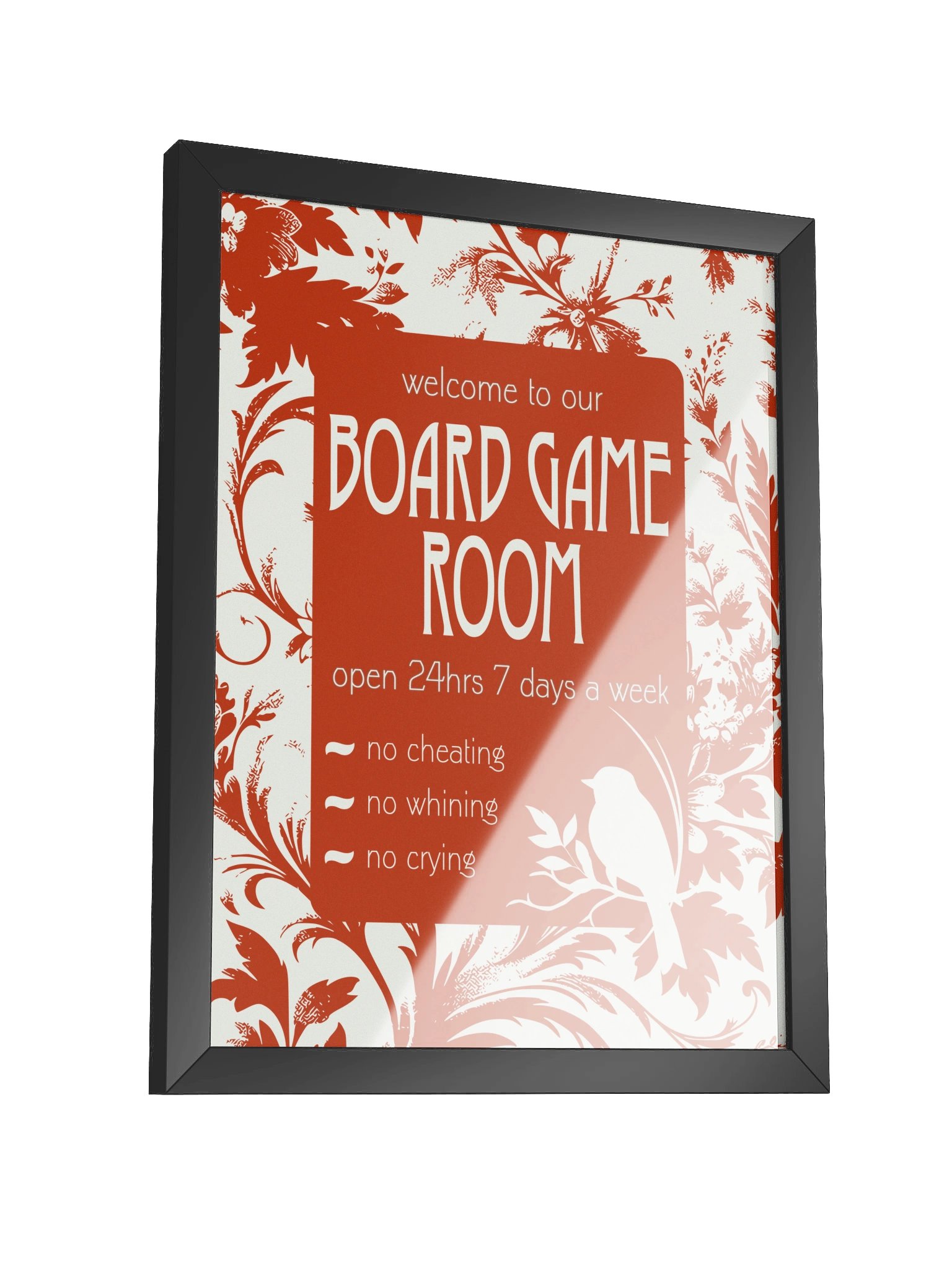 Floral Chinoiserie Board Game Room Welcome Sign - FRAMED product image (11)