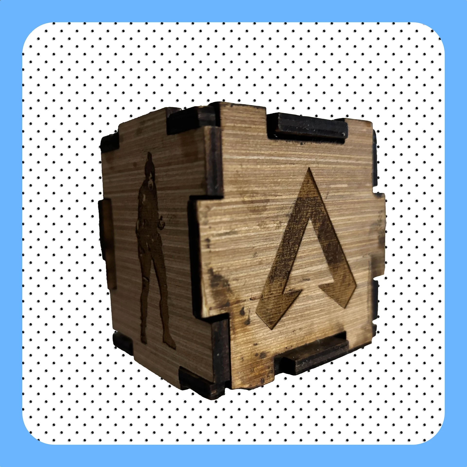 Wood Burned Apex Legends Cube product image (1)