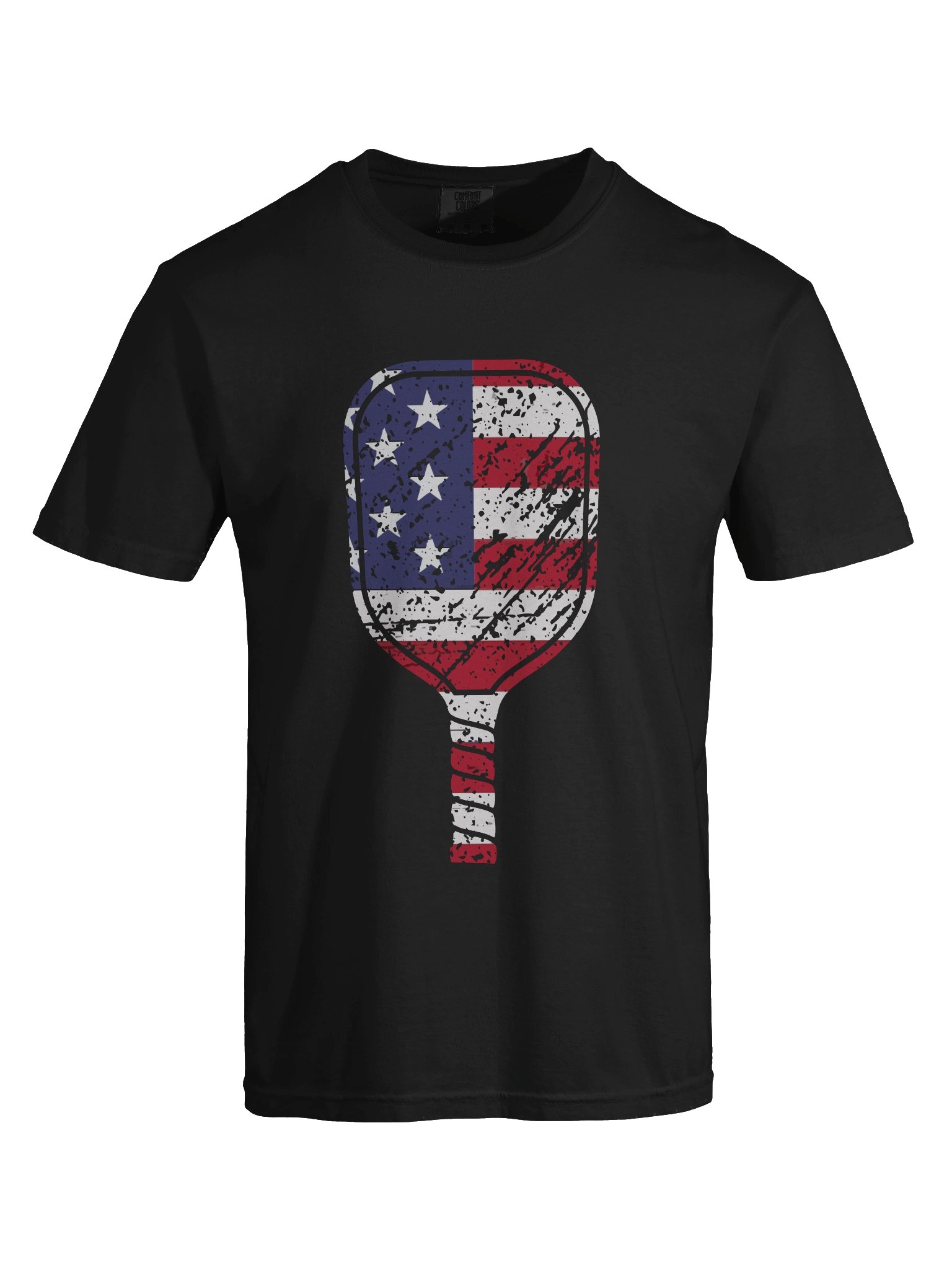 Distressed American Flag Pickleball Paddle Tee product image (5)
