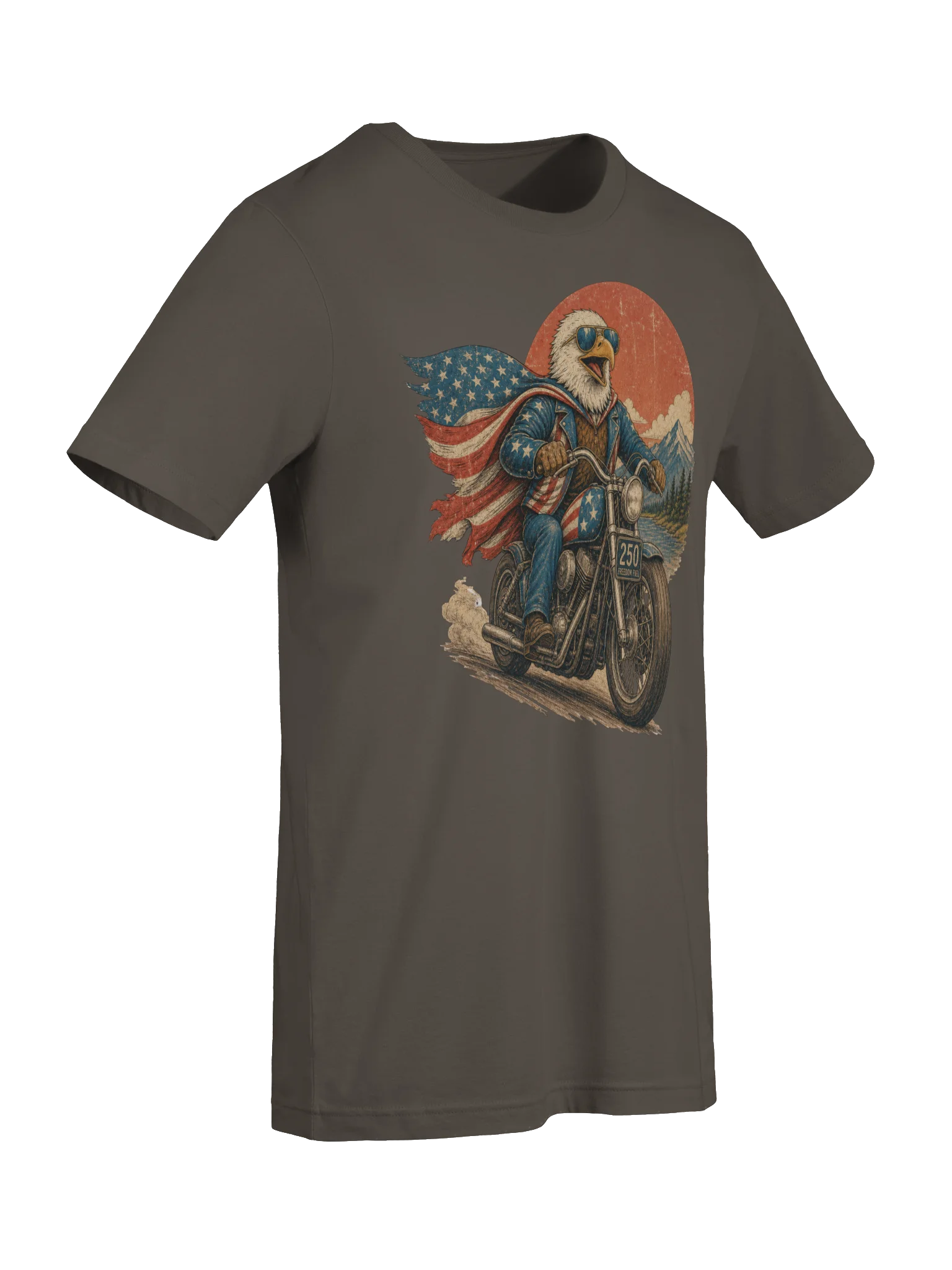 Bald Freaking Eagle on Motorcycle America Tee | USA T-Shirt product image (7)