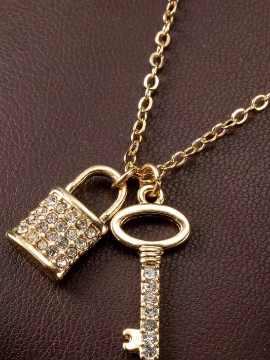 Small Lock Key Pendant Necklace product image (1)