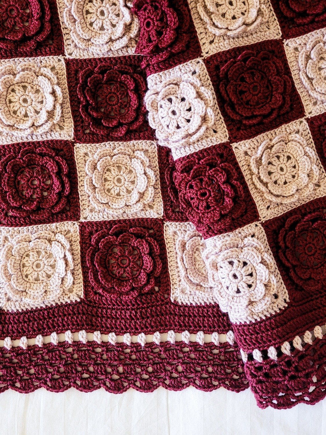 Checkered Rose Blanket Crochet Pattern product image (1)