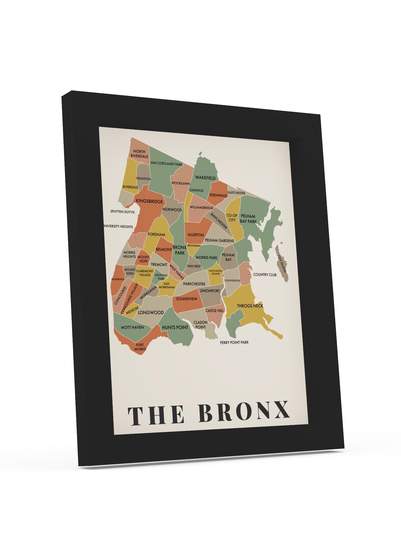 Bronx Neighborhood Map (Earth) [all] | Framed product image (2)