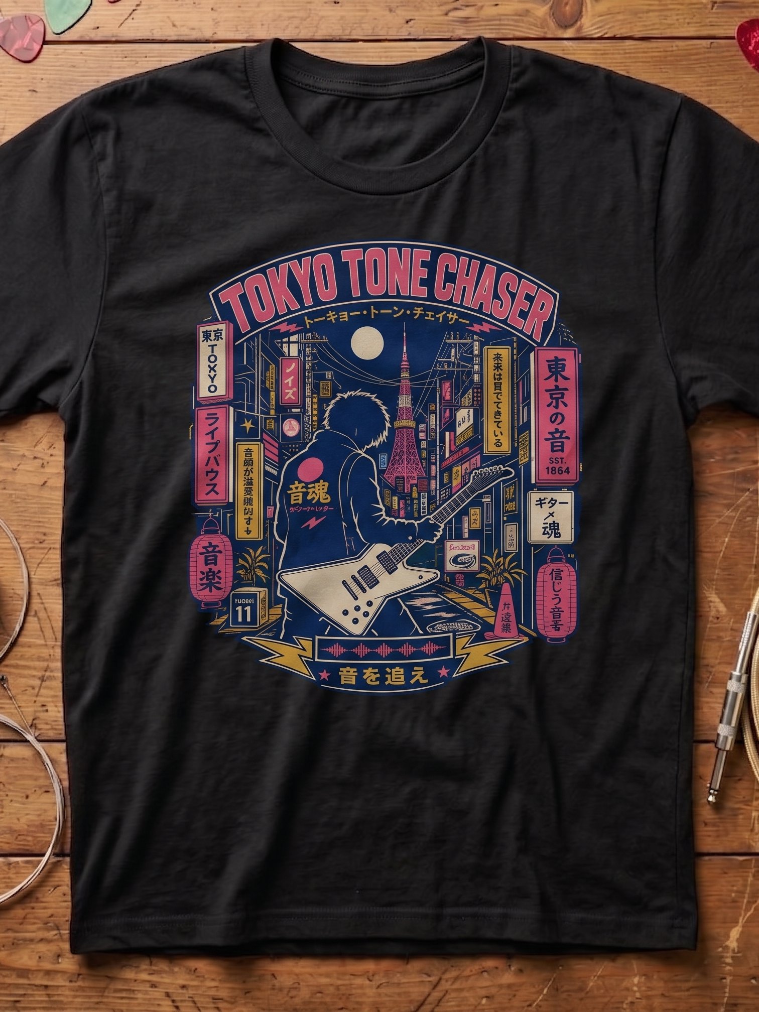 Tokyo Tone Chaser E Type - Japanese Theme Guitar T-Shirt product image (1)