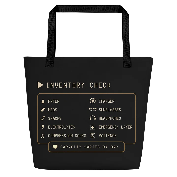 Inventory Check Tote Bag | Chronic Illness Spoonie & Disabled Gamer Bag product image (1)