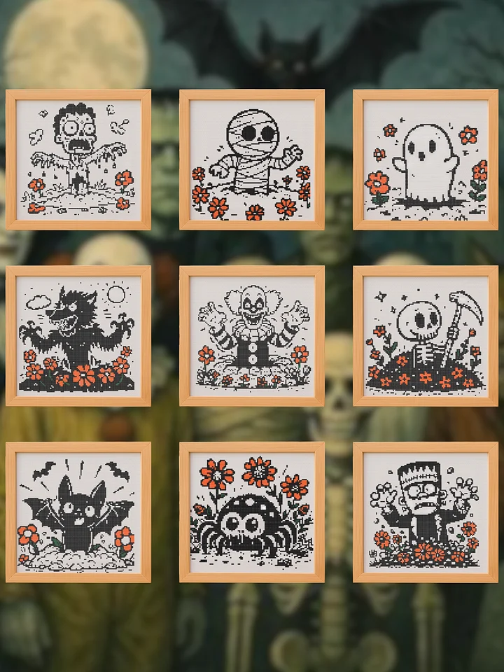 9 Halloween Rising Cross Stitch Patterns Bundle product image (1)