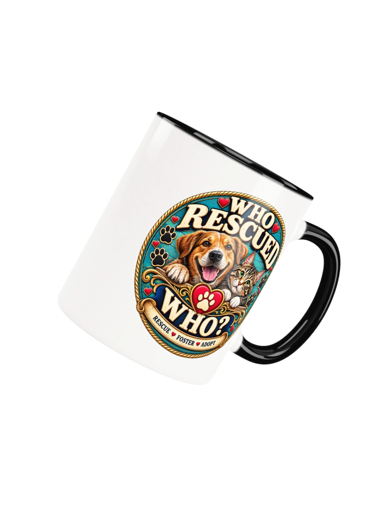 Who Rescued Who? Rescue Pet Two Color Mug product image (4)