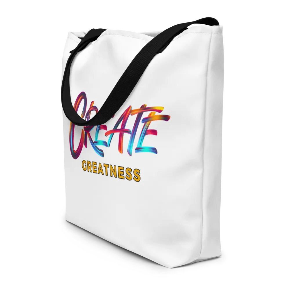Create Greatness Large Print Tote Bag product image (4)