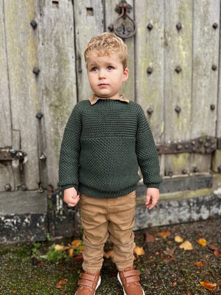 Herringbone Moss Crochet Child Sweater Pattern product image (1)