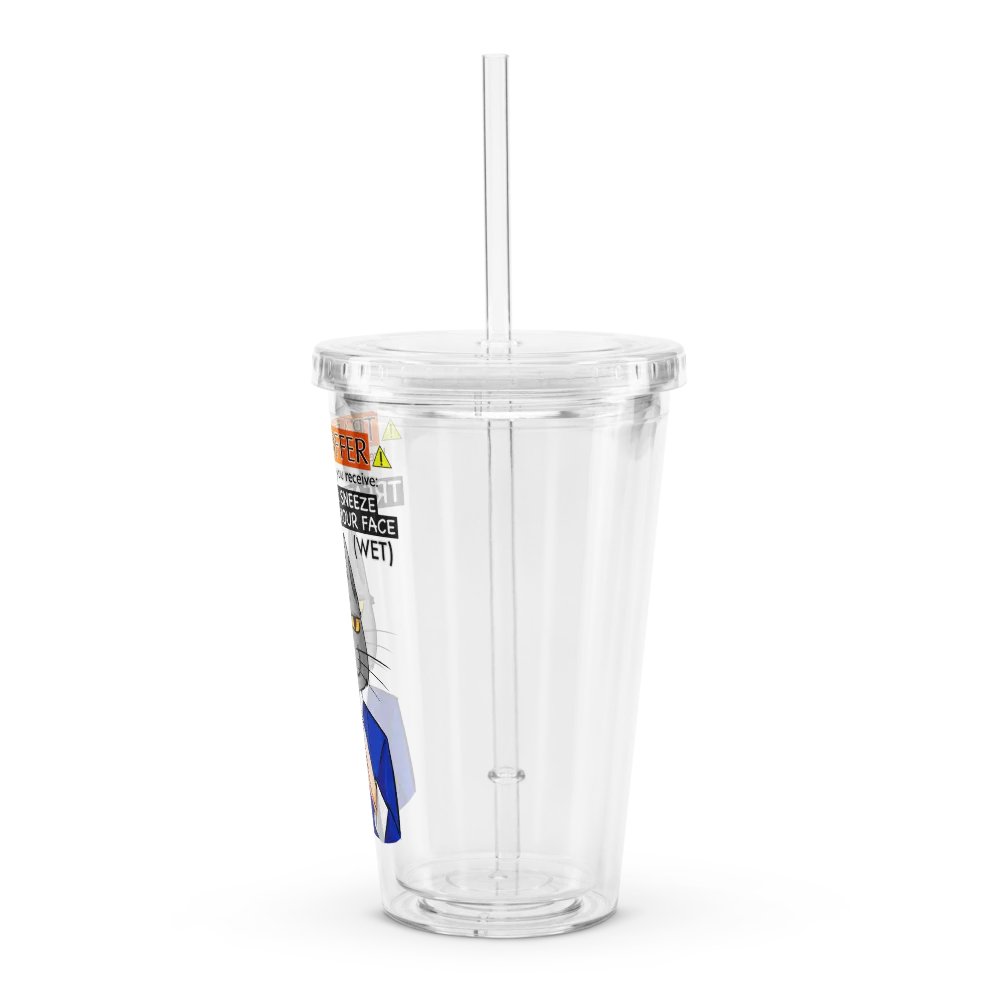 Trade Offer Human-Cat Meme Clear Plastic Tumbler product image (4)