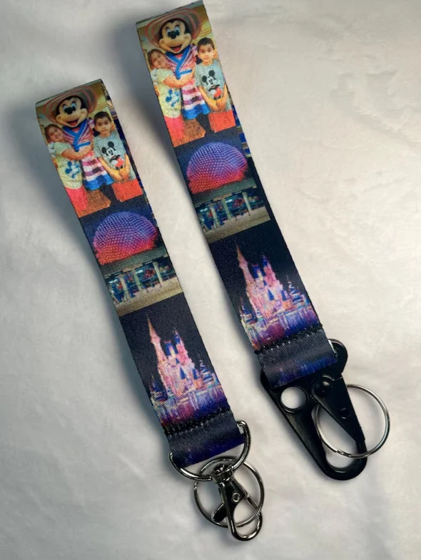 Custom Photo Wristlet with Black Carabiner Clip or Swivel Clasp product image (1)