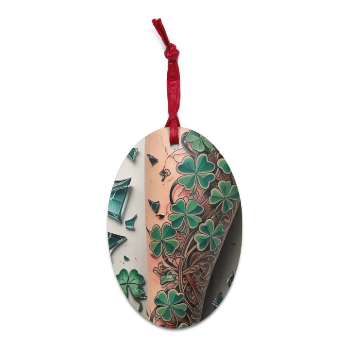 Lucky Clover Leg Tattoo Wooden Ornaments product image (3)