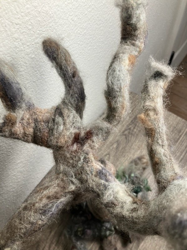 18.5" Sculptured Needle Felted Jewelry Tree – Poseable Earthy Boho Heirloom product image (3)