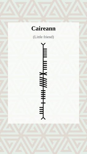 Ogham Word of the Day:Caireann 
Explore more Ogham: The Ancient Irish 'Tree Alphabet' , 
Medieval history and linguistics at ...