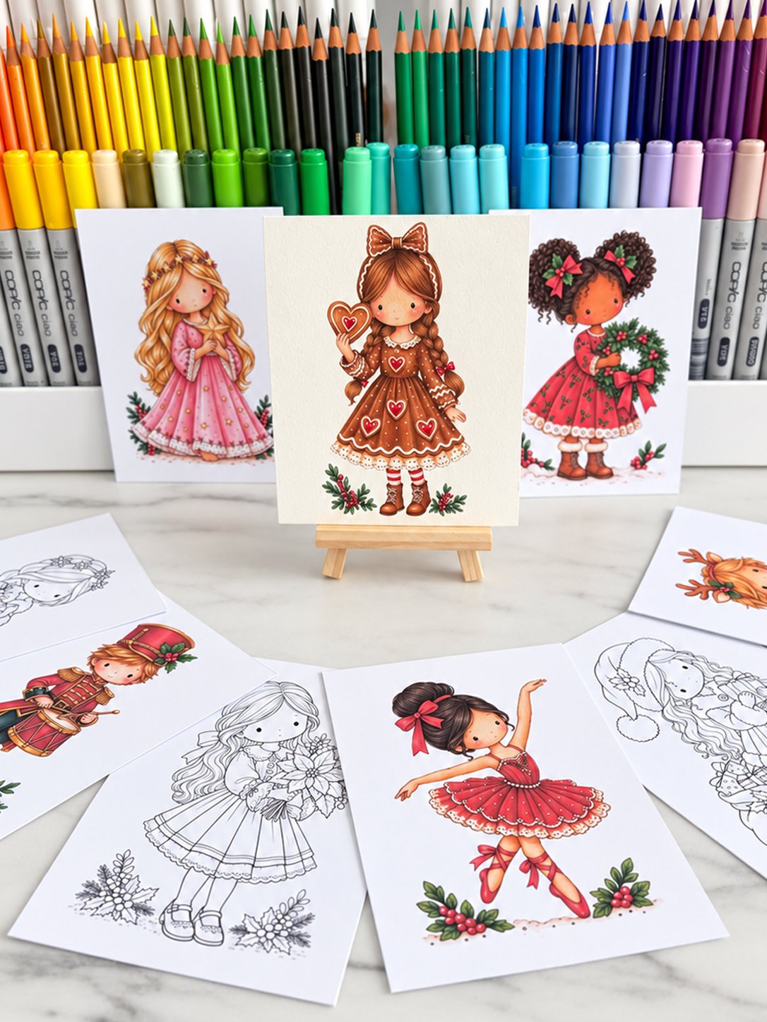 Festive Bunch Digital Coloring Pages product image (1)