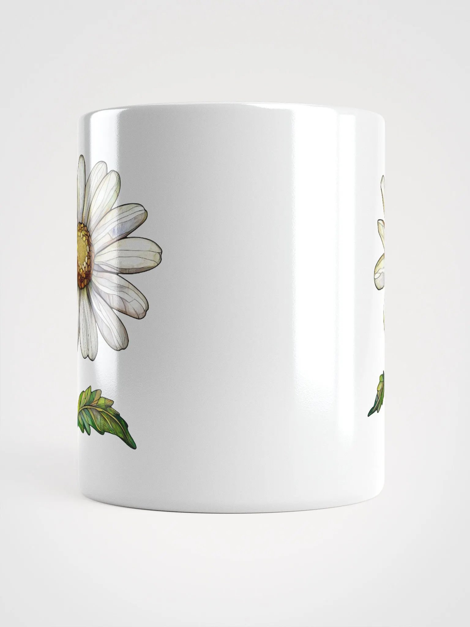 Stained Glass Daisy White Glossy Mug product image (13)