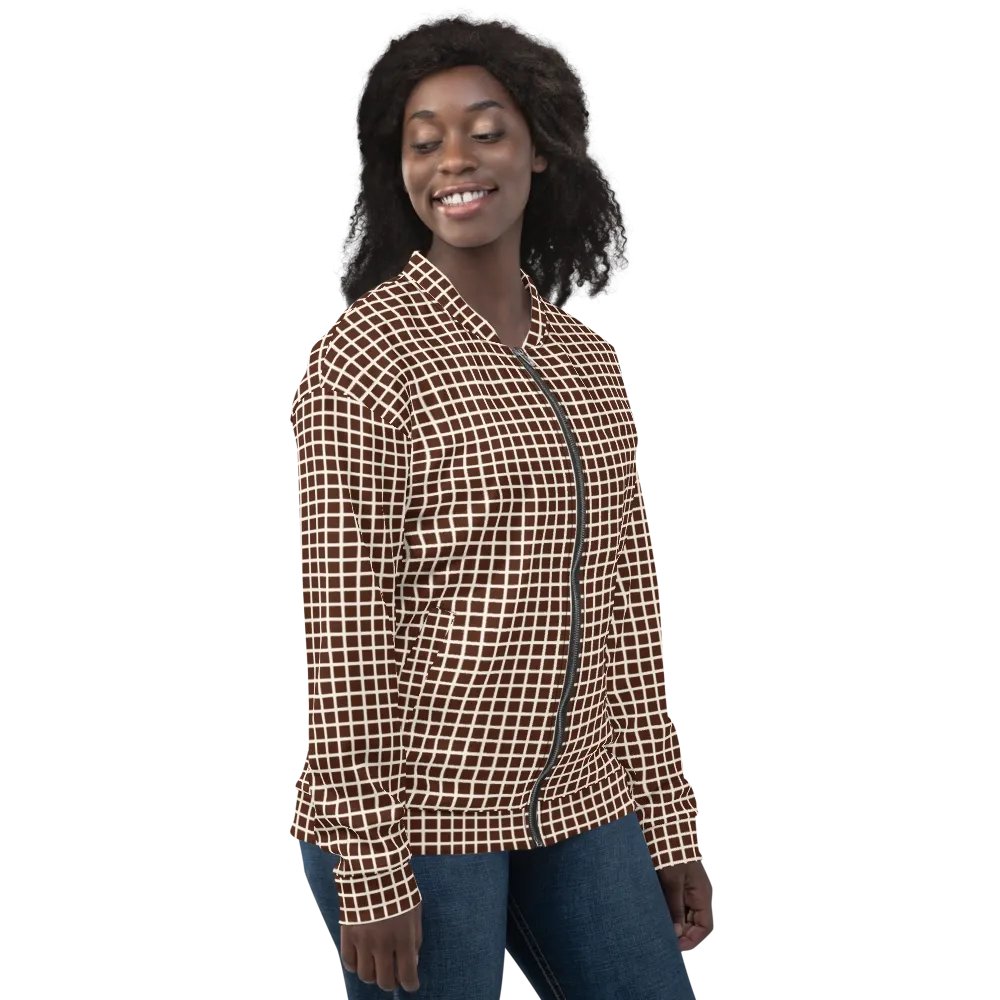 Graph Check Brown and Cream Bomber Jacket product image (11)
