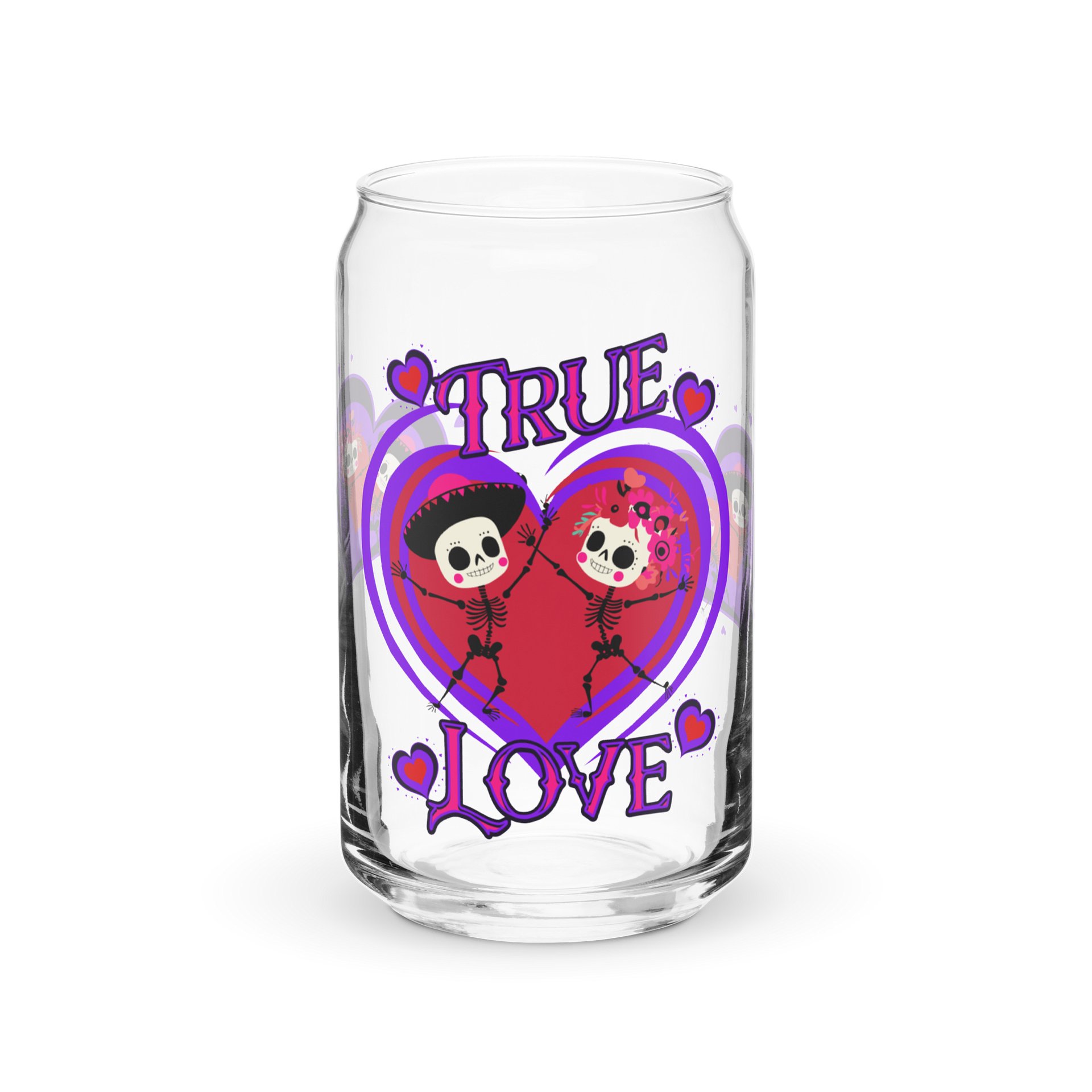 True Love Cute Skull Couple Glass product image (2)