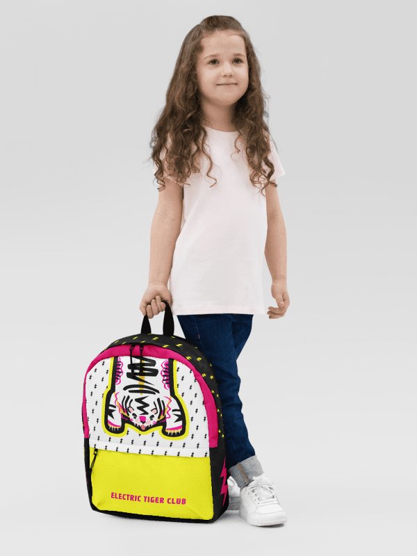 Yellow & Pink Tiger Backpack product image (8)