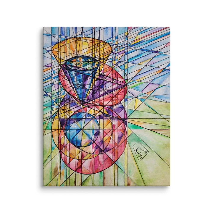 Poinsot's Dancing Cones - Geometric Physics Art Canvas Print product image (1)