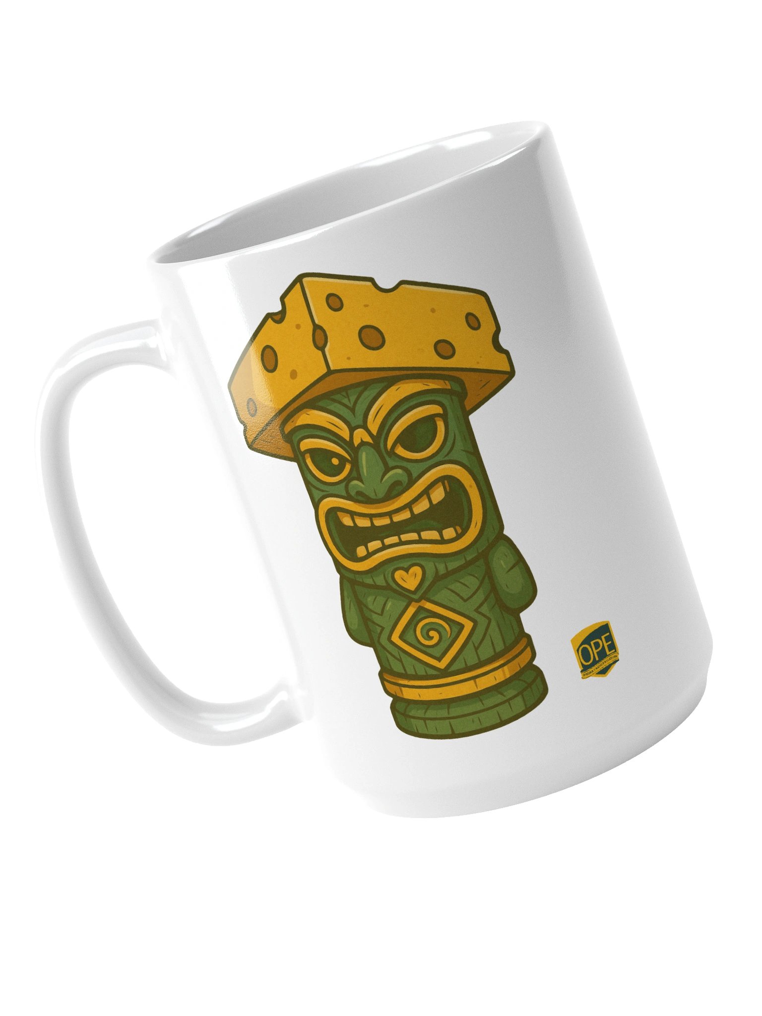 Cheesehead Tiki White Glossy Mug product image (4)
