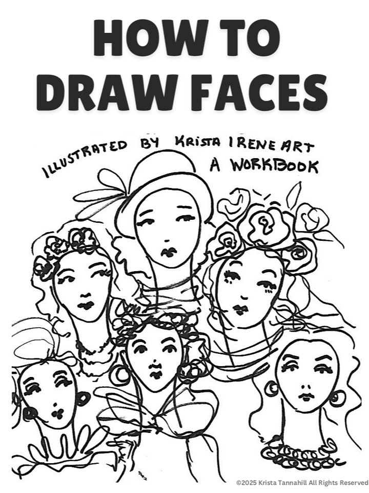 How to Draw Faces - Step By Step Illustrated Book with Coloring Pages (Downloadable/Printable eBook) product image (1)