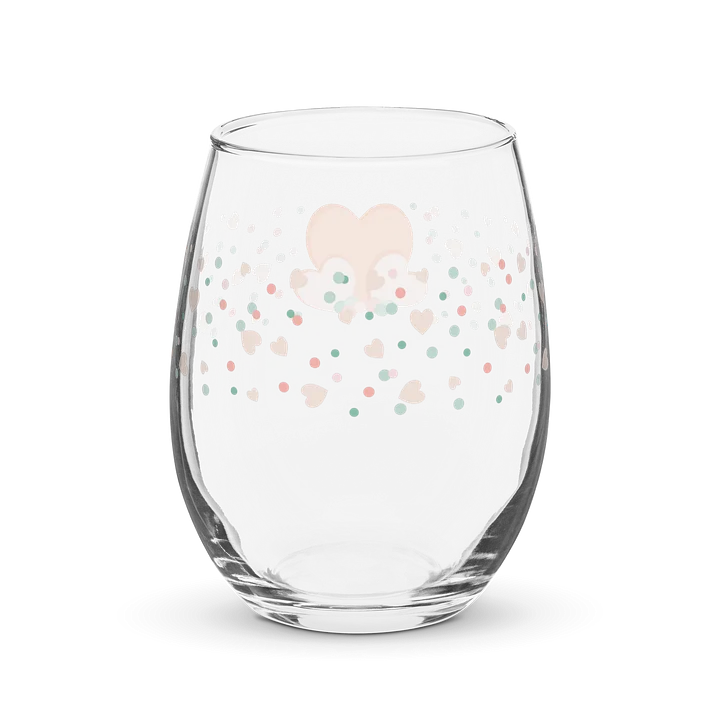 Peachy Hearts and Dots Wine Glass - Peach Fuzz product image (2)