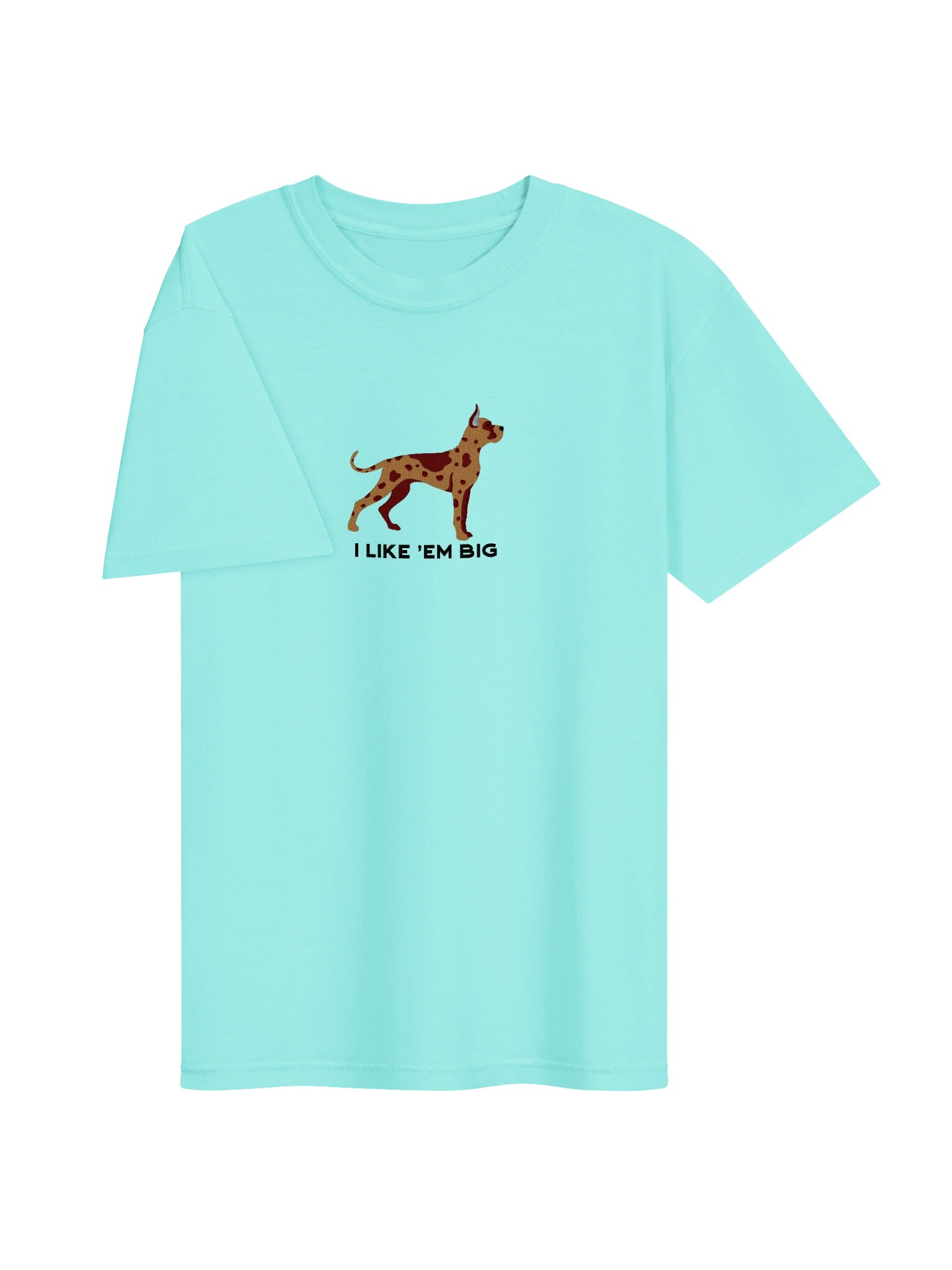 I Like 'Em Big T-Shirt(Embroidered) of a Great Dane(Chocolate Merle, Cropped Ears) product image (6)