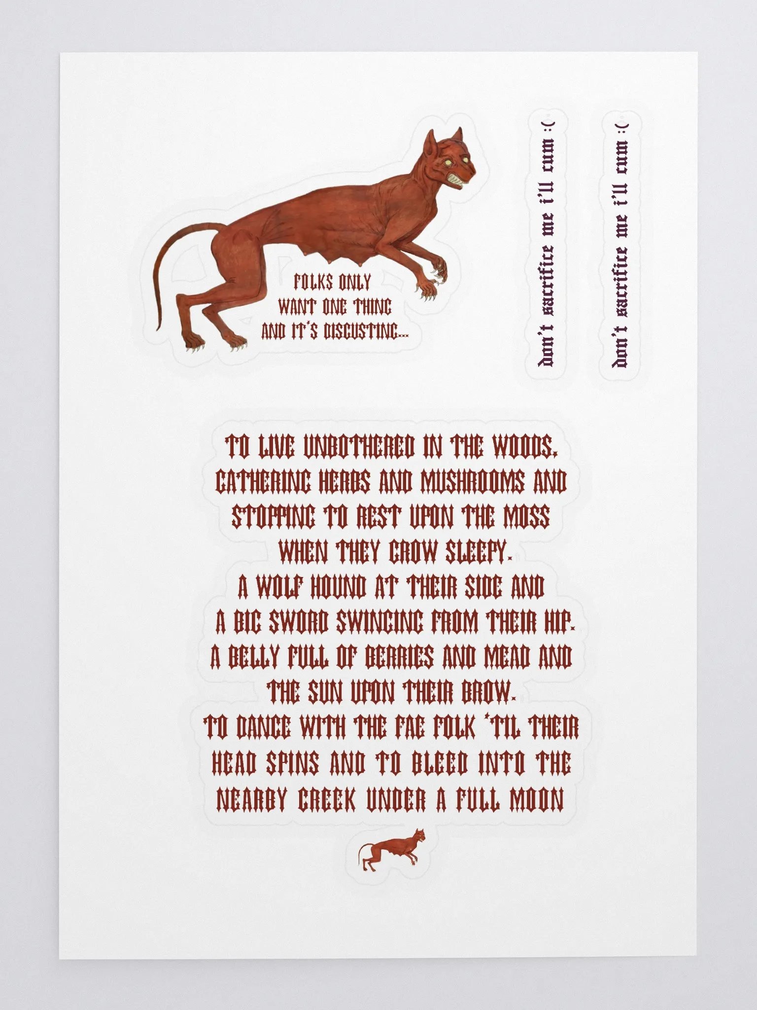 'Folks Only Want One Thing And It's Disgusting...' Stickers product image (3)