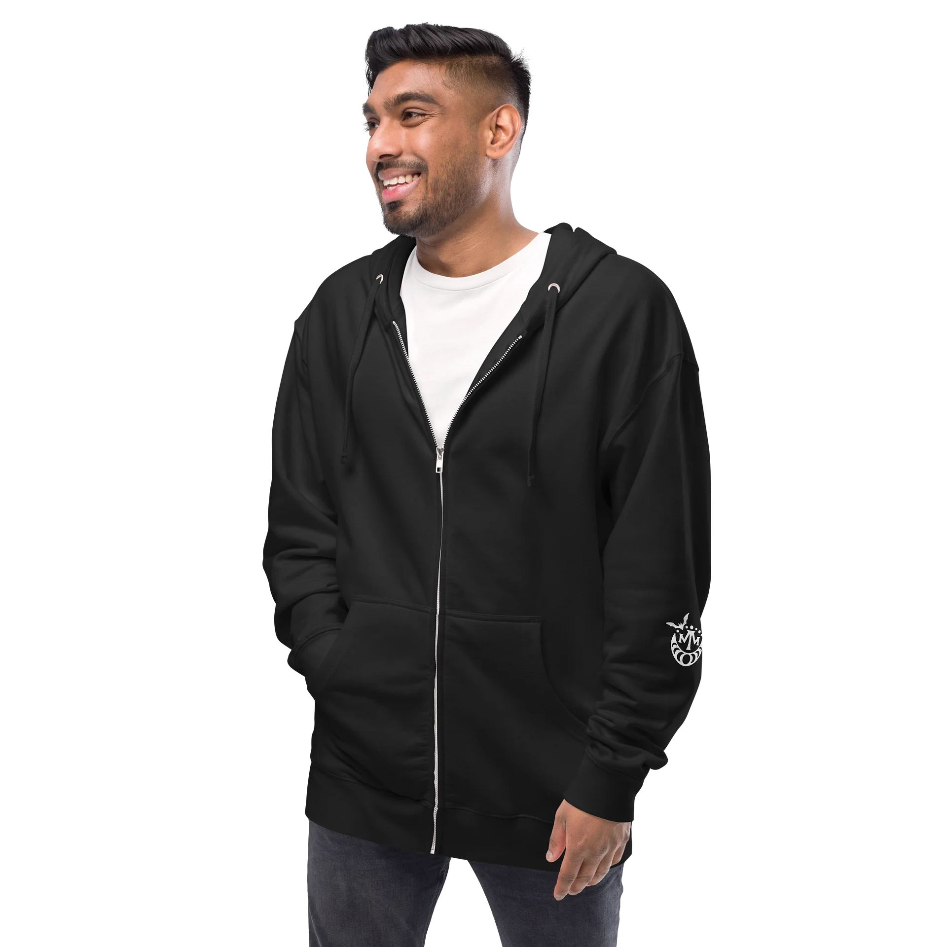 𝖌𝖔𝖙𝖍𝖎𝖈𝖈 fleece zip-up hoodie product image (3)