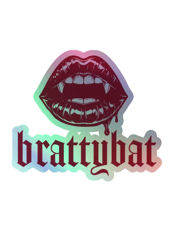 brattybat holographic logo sticker - red product image (1)