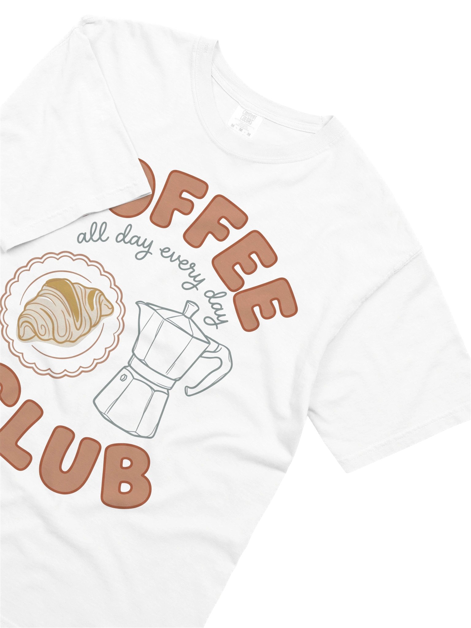 Coffee Club Tee | All Day Every Day Croissant Moka Pot product image (9)