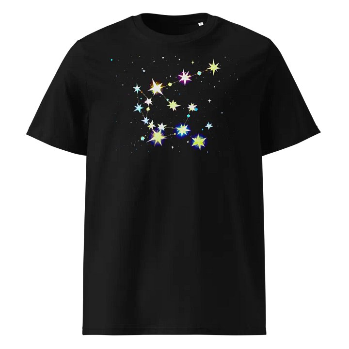 Colorful Aquarius Constellation Black Tee product image (1)