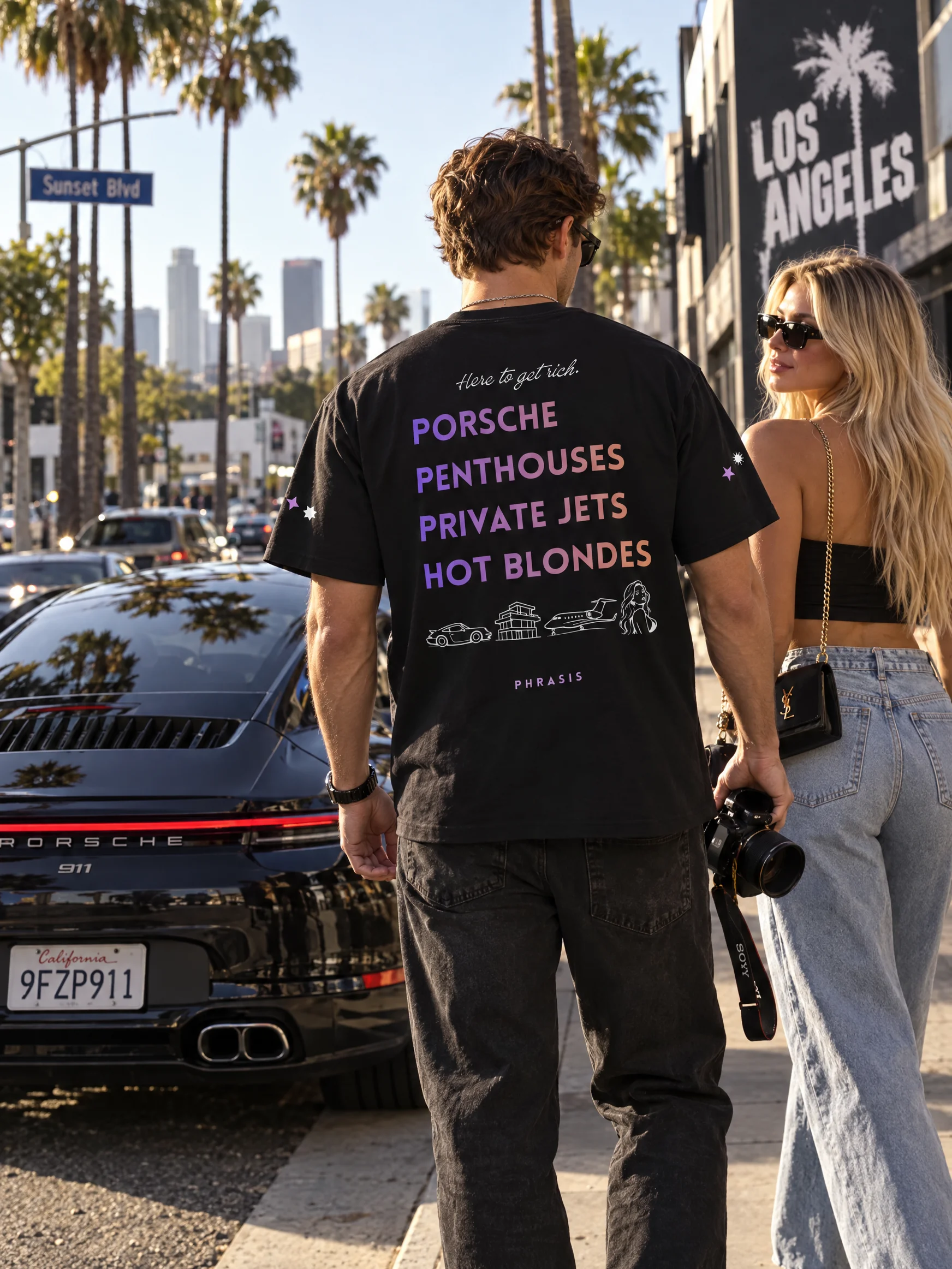 Here to get rich. Porsche, Penthouse, Private Jets, Hot Blondes. #1 — Black — photo 1 of 12