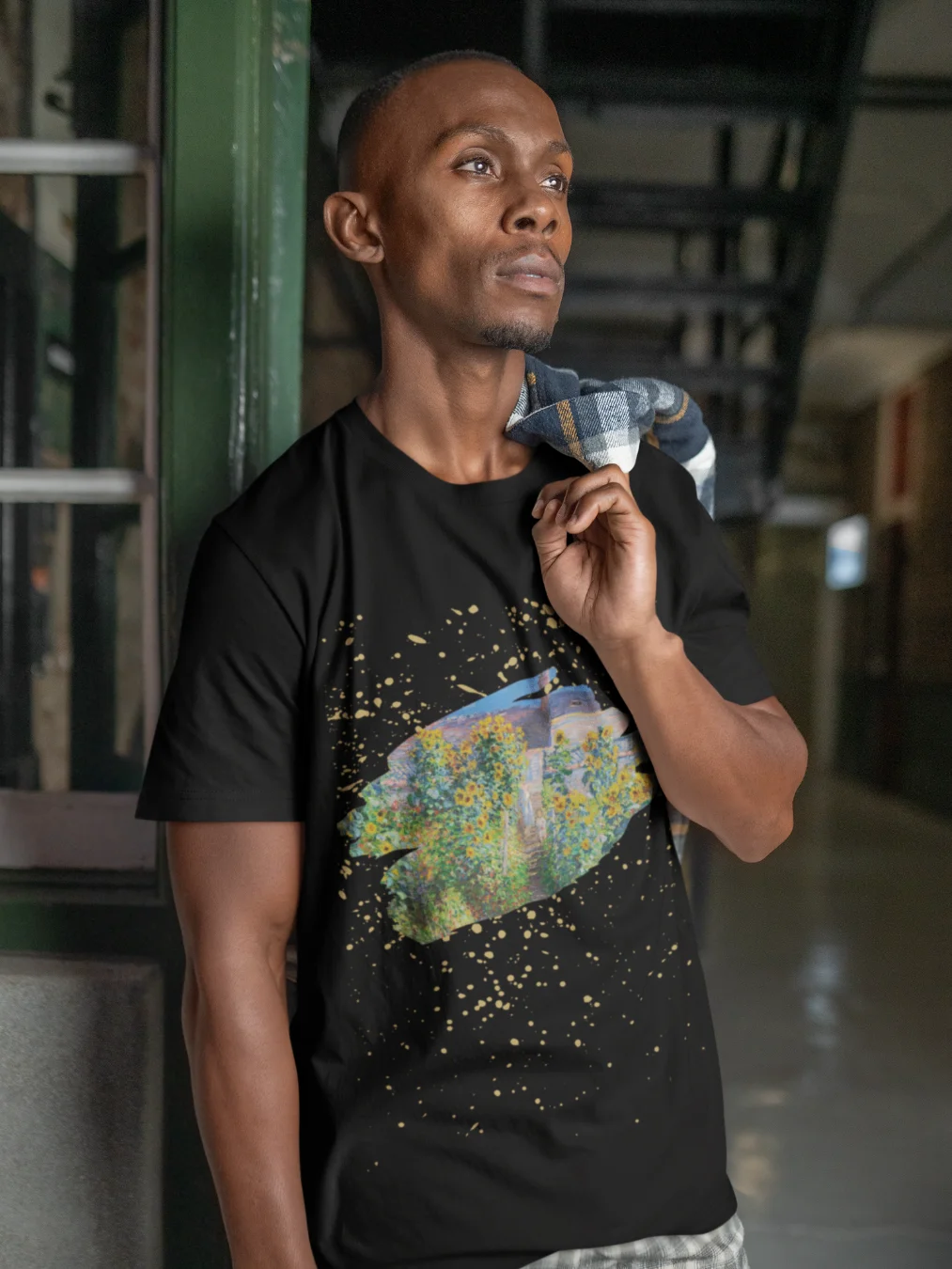 The Artist's Garden at Vétheuil (Claude Monet) T-Shirt product image (1)