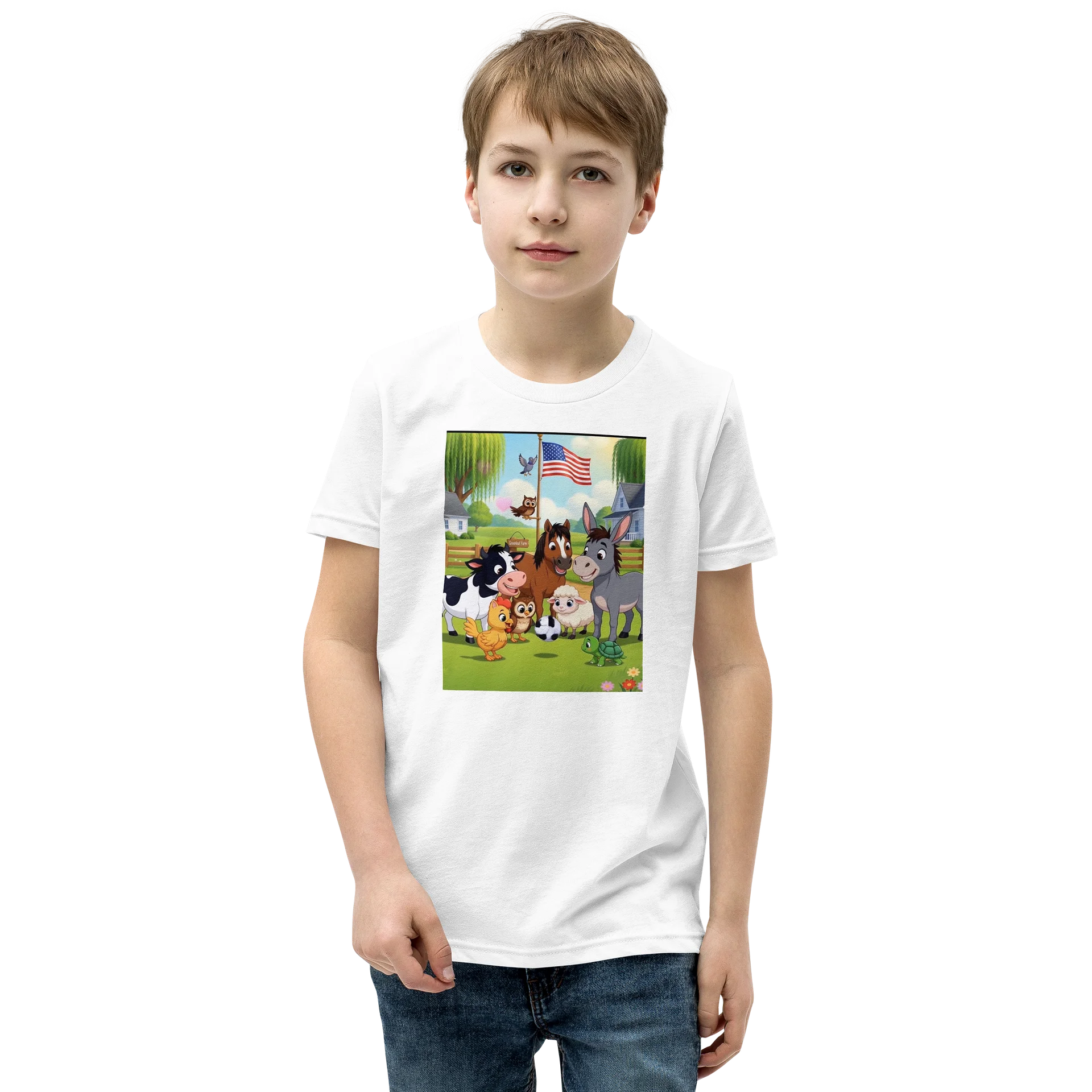 Farm Animals Play Soccer Youth Tee product image (1)