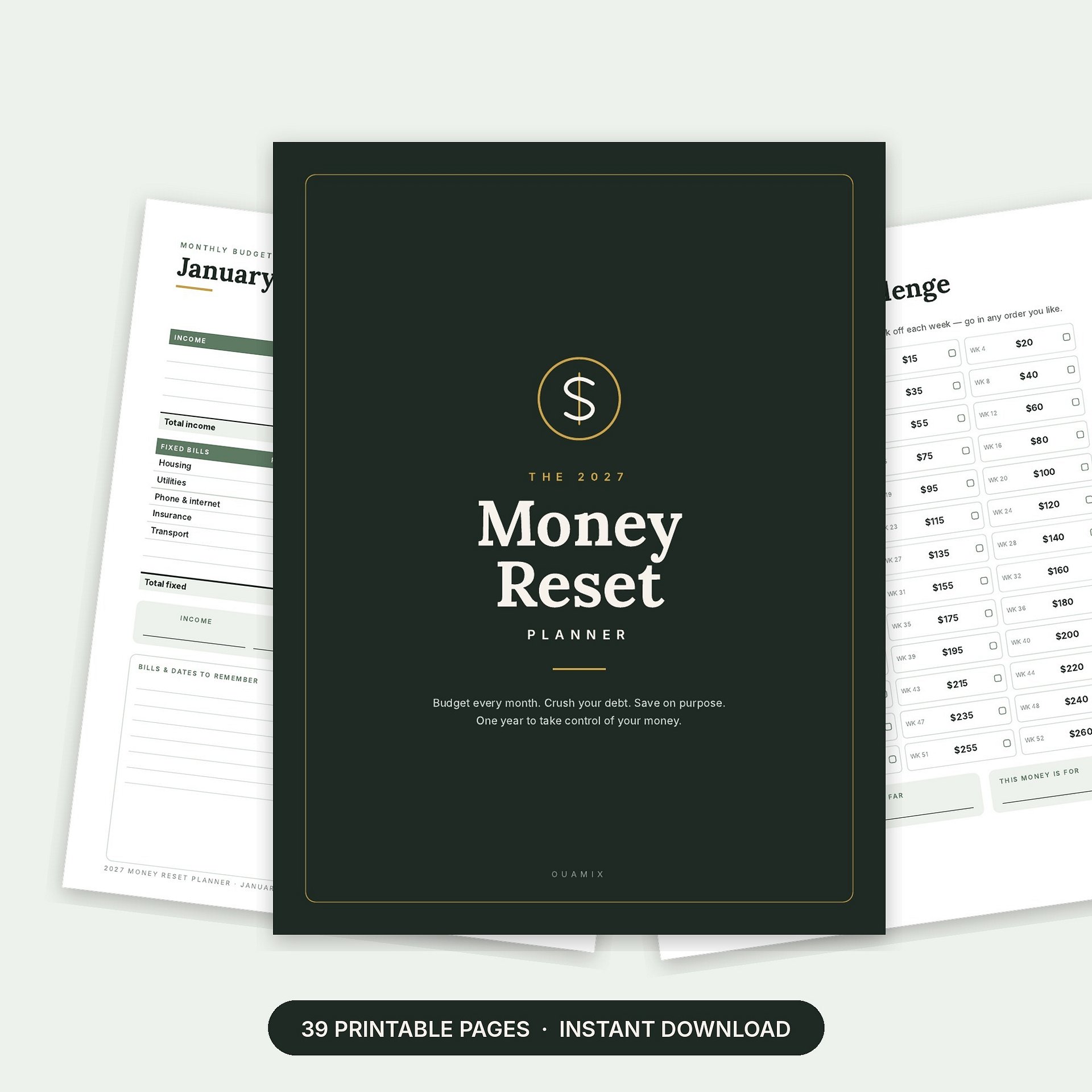2027 Money Reset Planner | Printable Budget Planner product image (1)