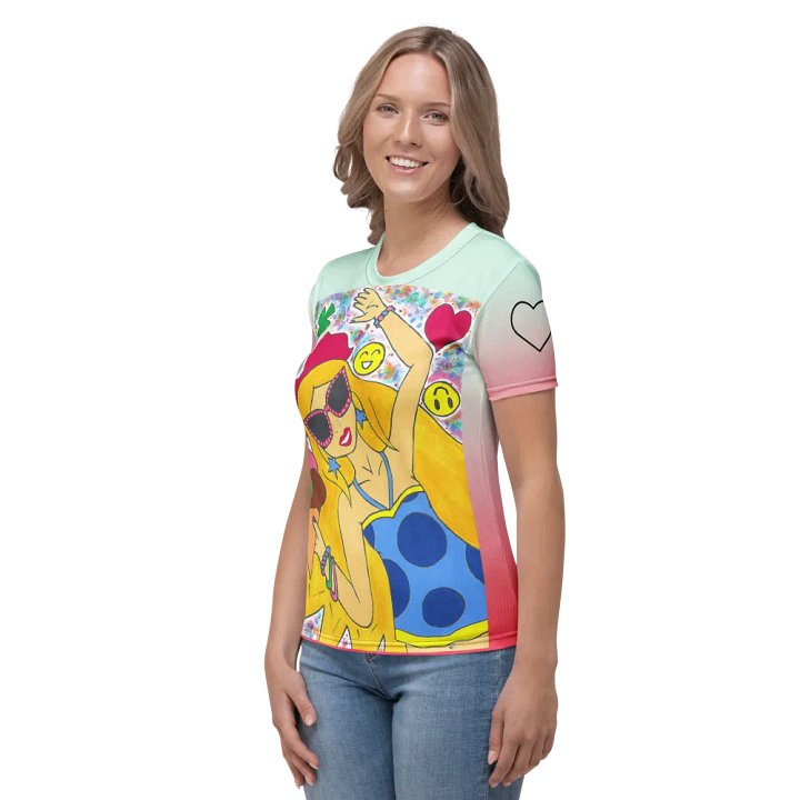 Girl with the ice cream (art by Dina R.) tempera painting picture - Womens Crew Neck T-Shirt product image (2)