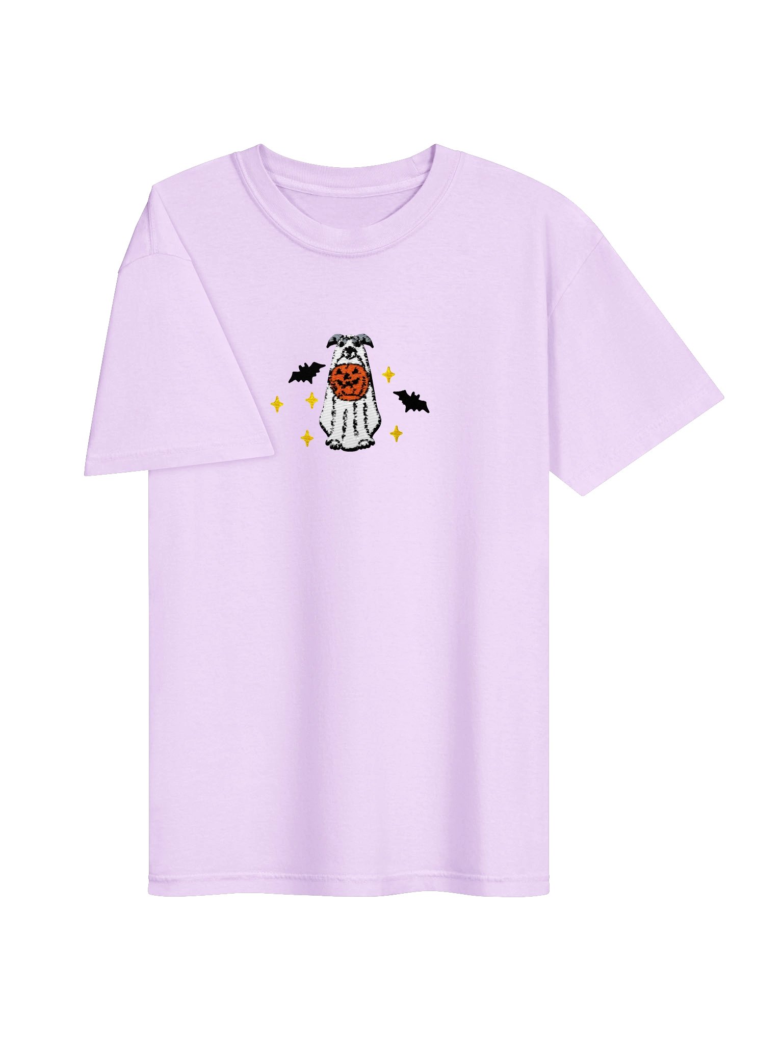 Halloween Greyhound(Blue & White) Embroidered T-Shirt product image (43)