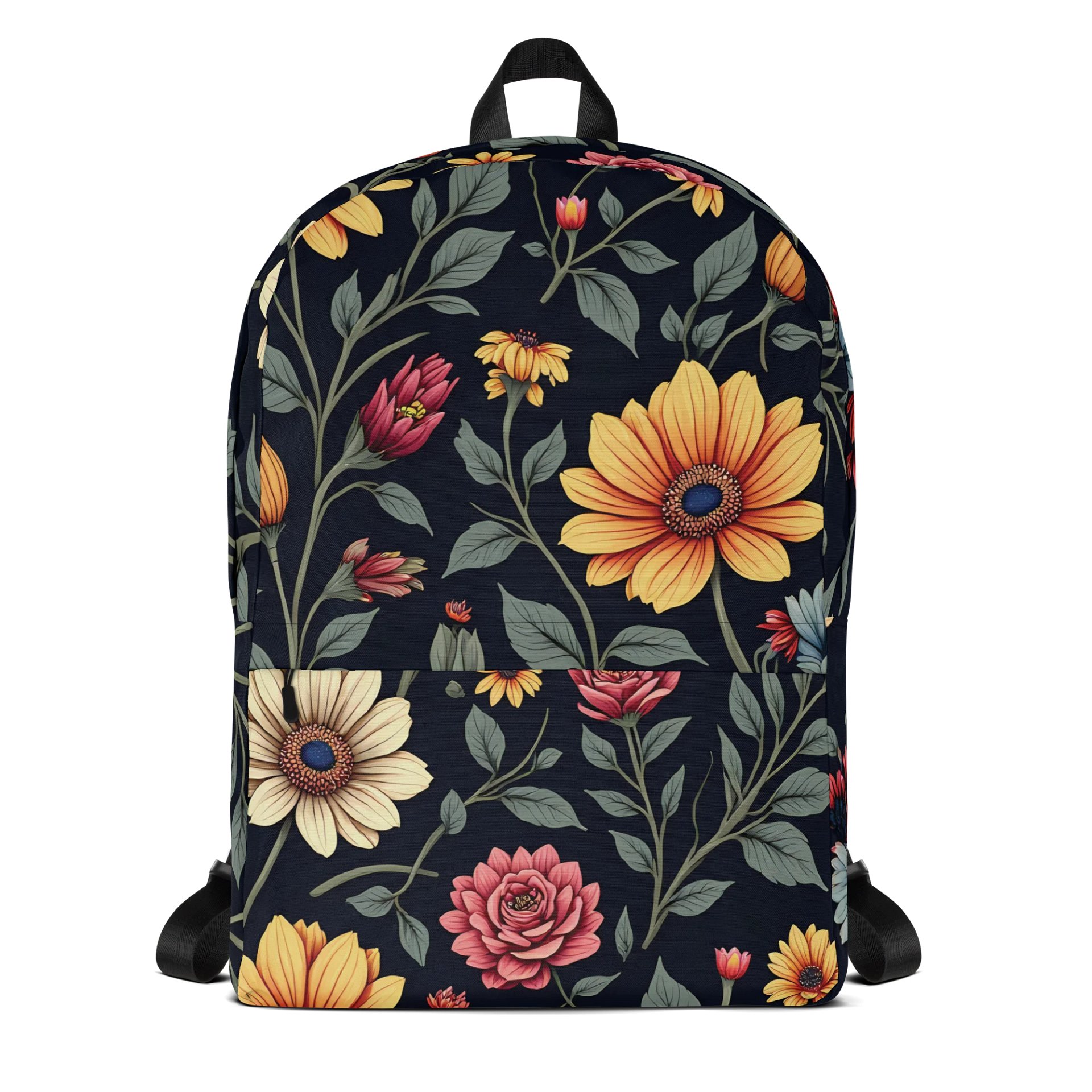 Dark Floral Backpack – Stylish Botanical Carryall for Everyday Use product image (1)