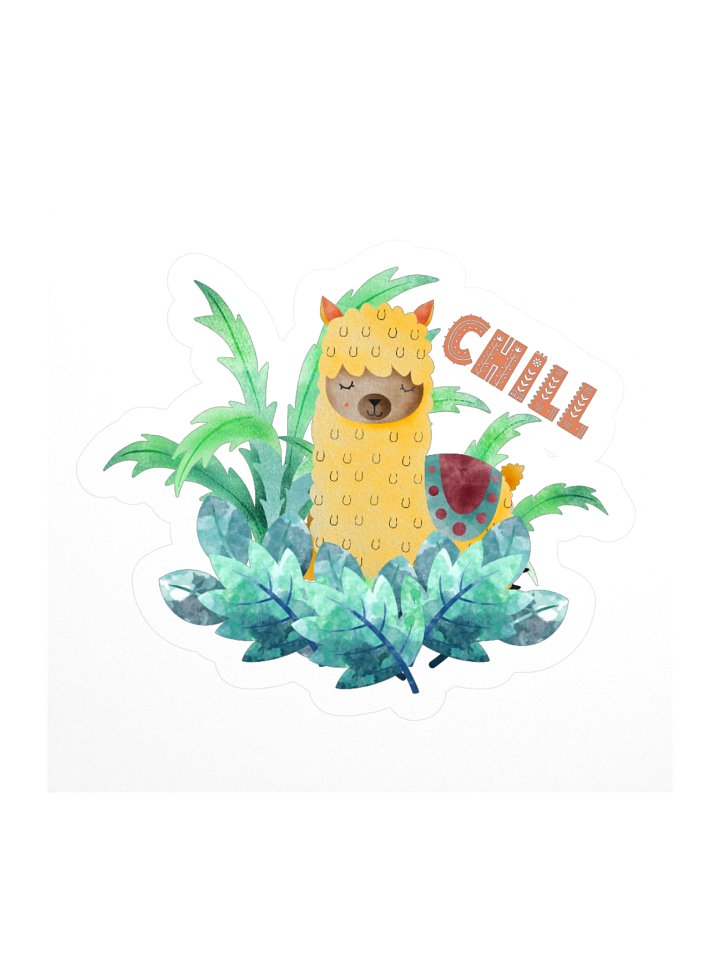 Chill Cute Llama Vinyl Sticker product image (2)