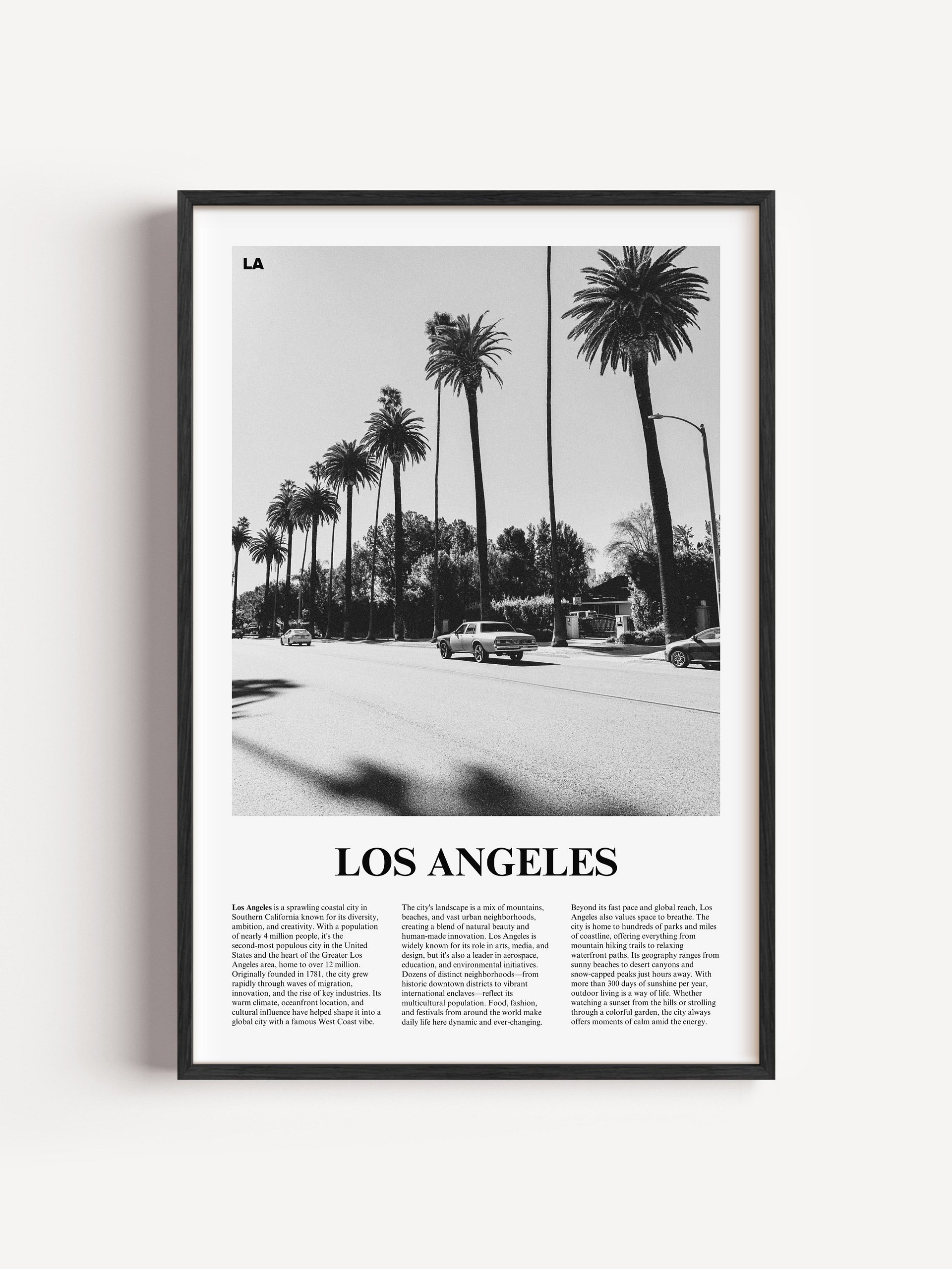 Los Angeles 05 Newspaper Poster | Framed product image (1)