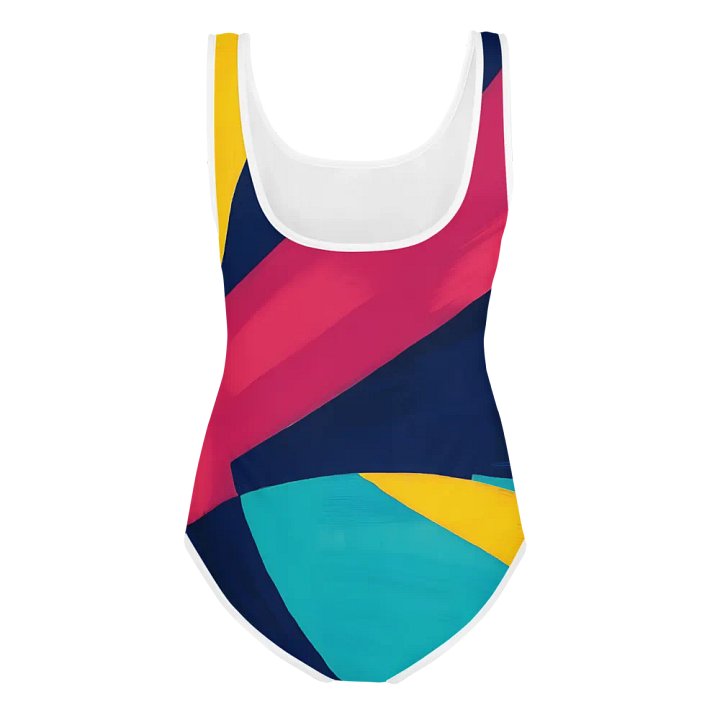 Abstract Lithographic Pattern Design Youth One Piece Swimsuit - V10 product image (2)