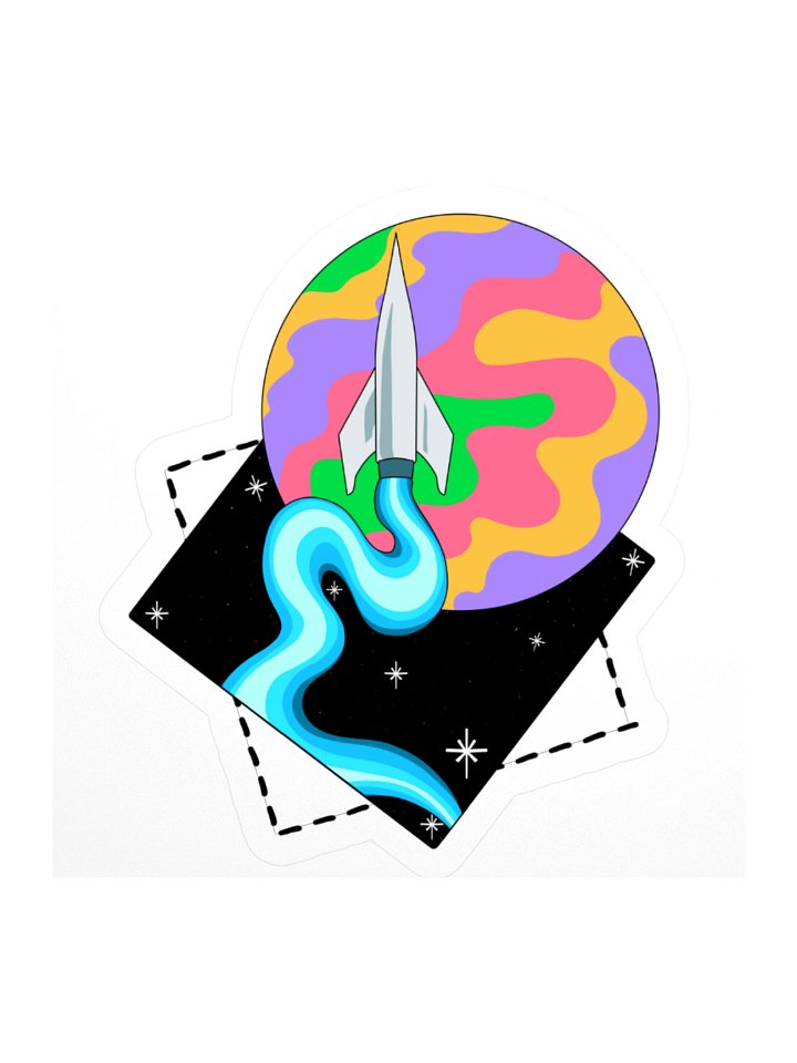 Retro Rocket - Square product image (1)