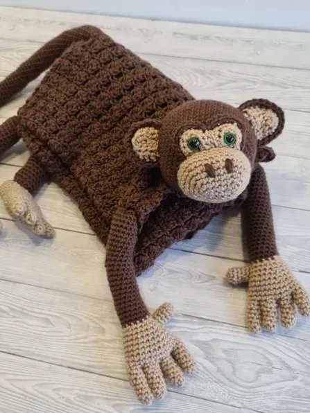 Crochet Monkey Baby Blanket Folding Toy Pattern PDF - Crafting Happiness product image (8)