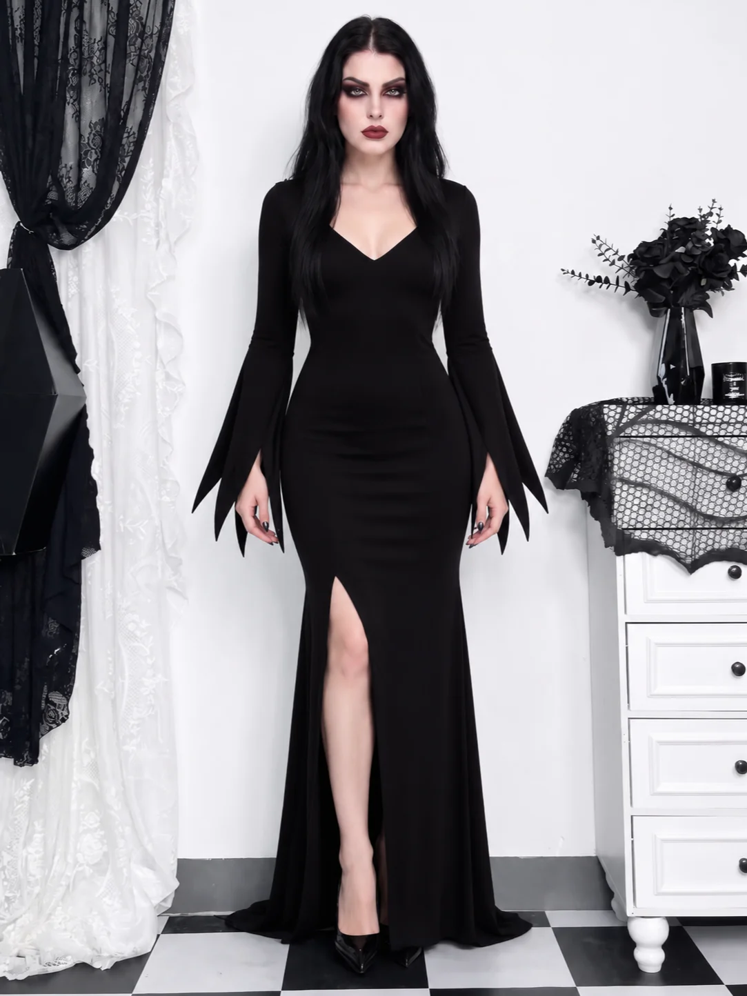 Midnight Enchantress Gothic Maxi Dress product image (1)