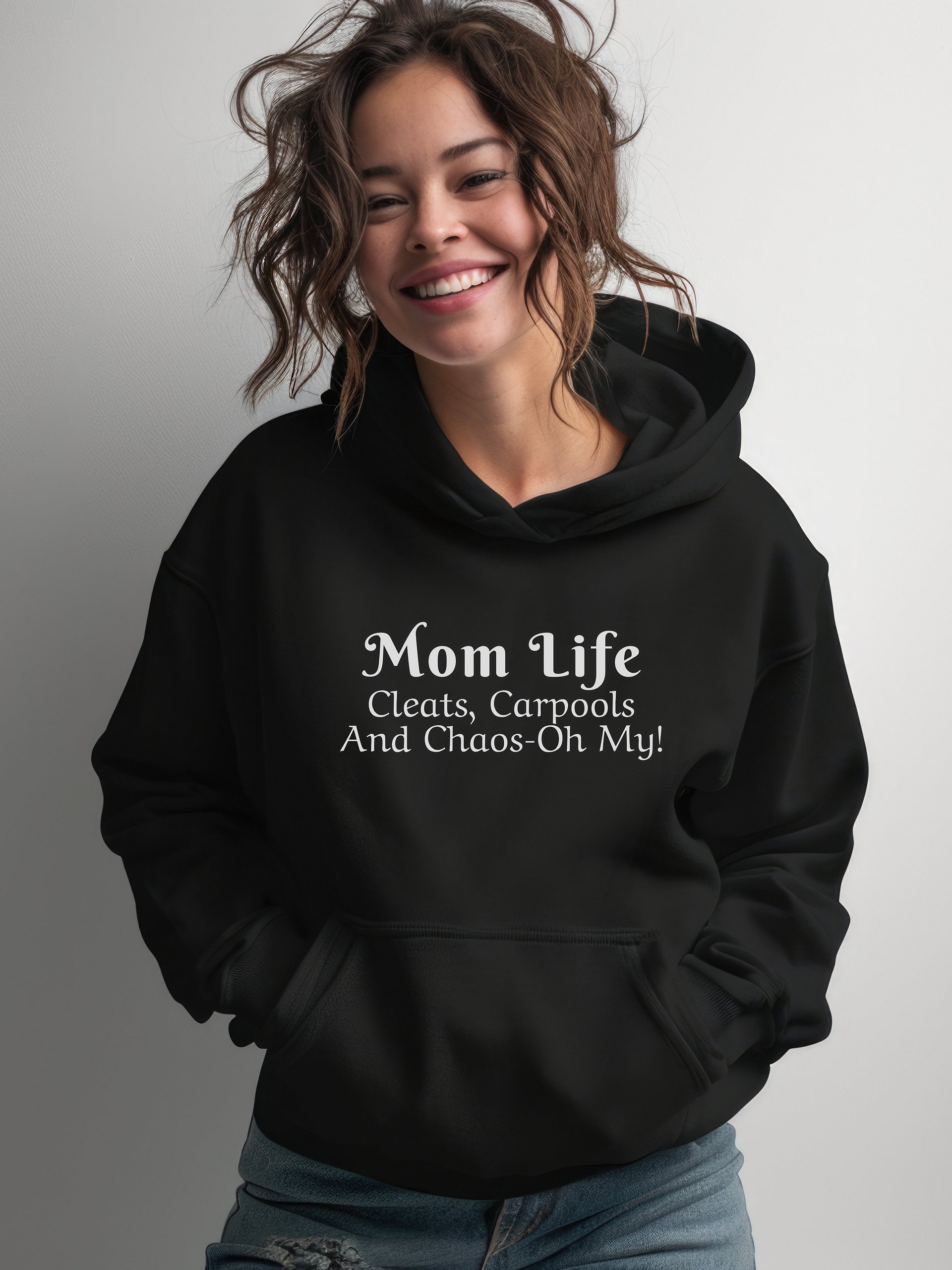 Mom Life - Cleats Carpools and Chaos-Oh My - Gildan Classic Unisex Hoodie - Dark Colors product image (1)